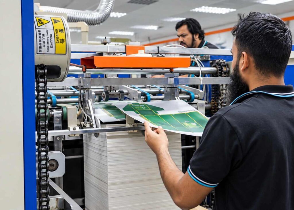 Packaging printing machine at DBOX factory